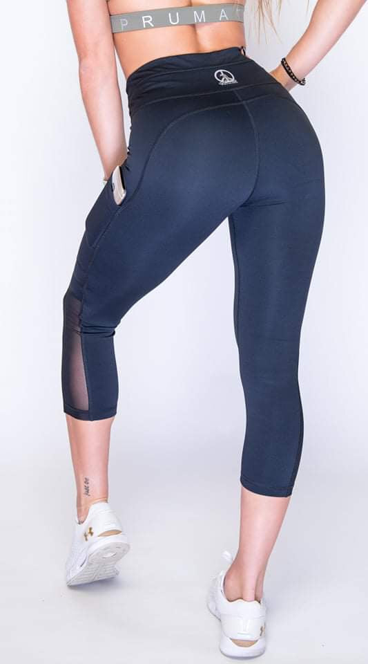 Women's Navy Blue Yoga Capris Legging - Quality Sportswear — Rarp-ID Fitness