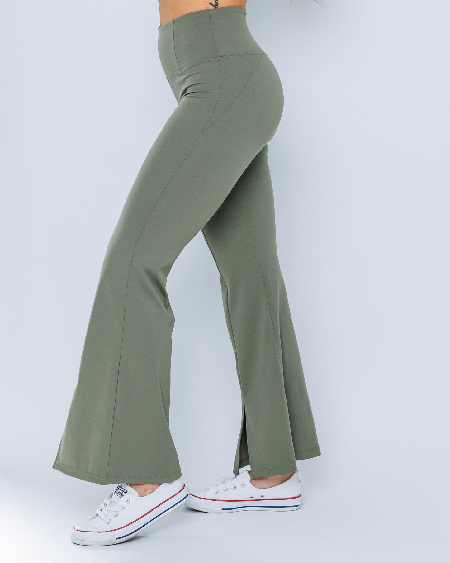 SERENITY -Flared Trousers- Olive Green