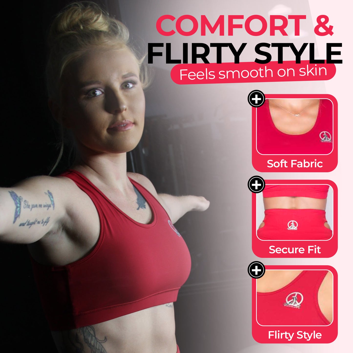 PRUMATT Full Coverage Sports Bra – Supportive Stretch Activewear Top