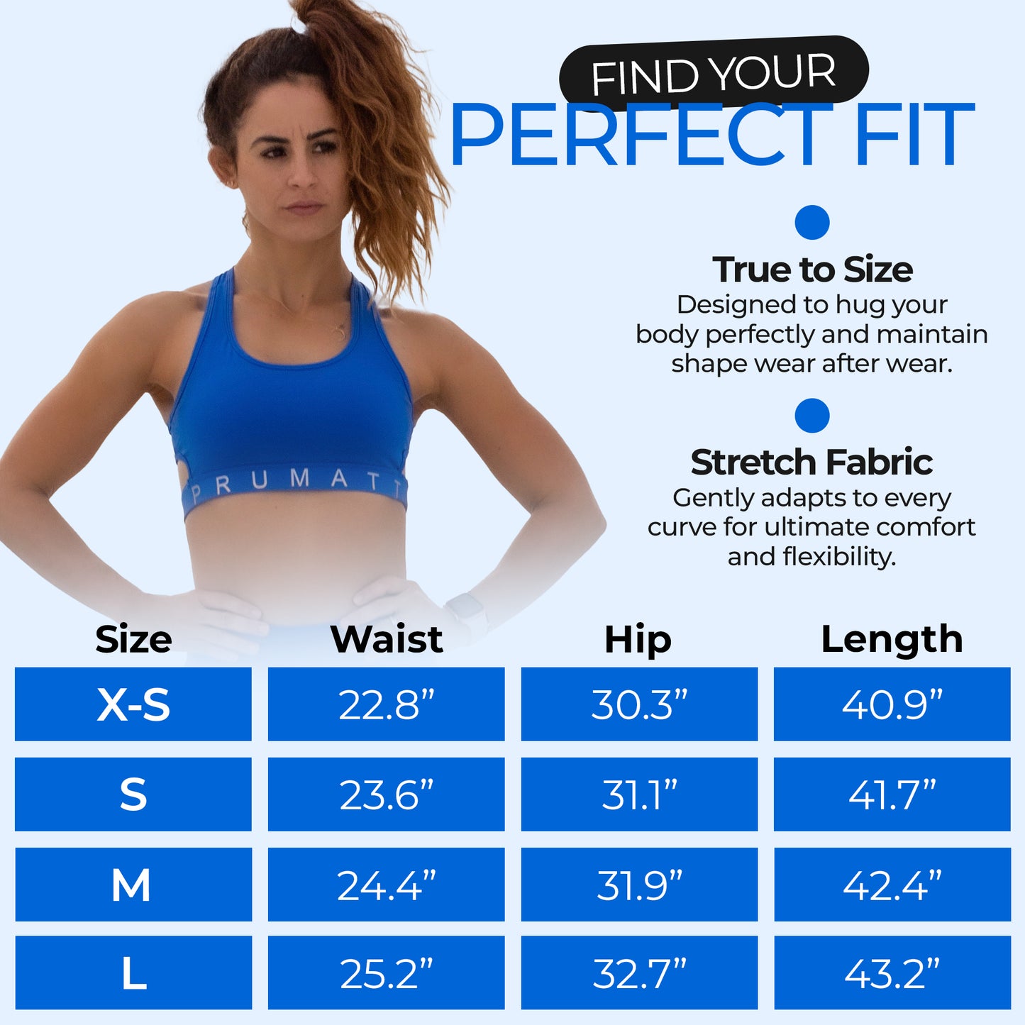 PRUMATT Racerback Sports Bra – Soft Stretch Activewear Top
